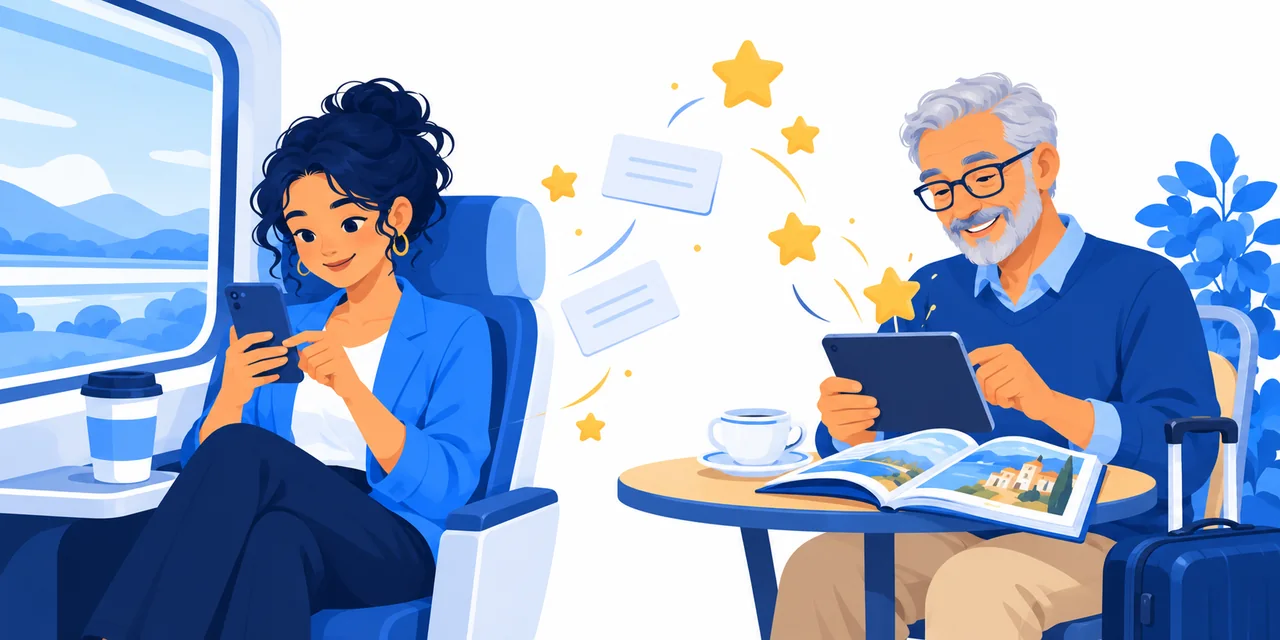 Adults learning vocabulary on a commute and at a cafe